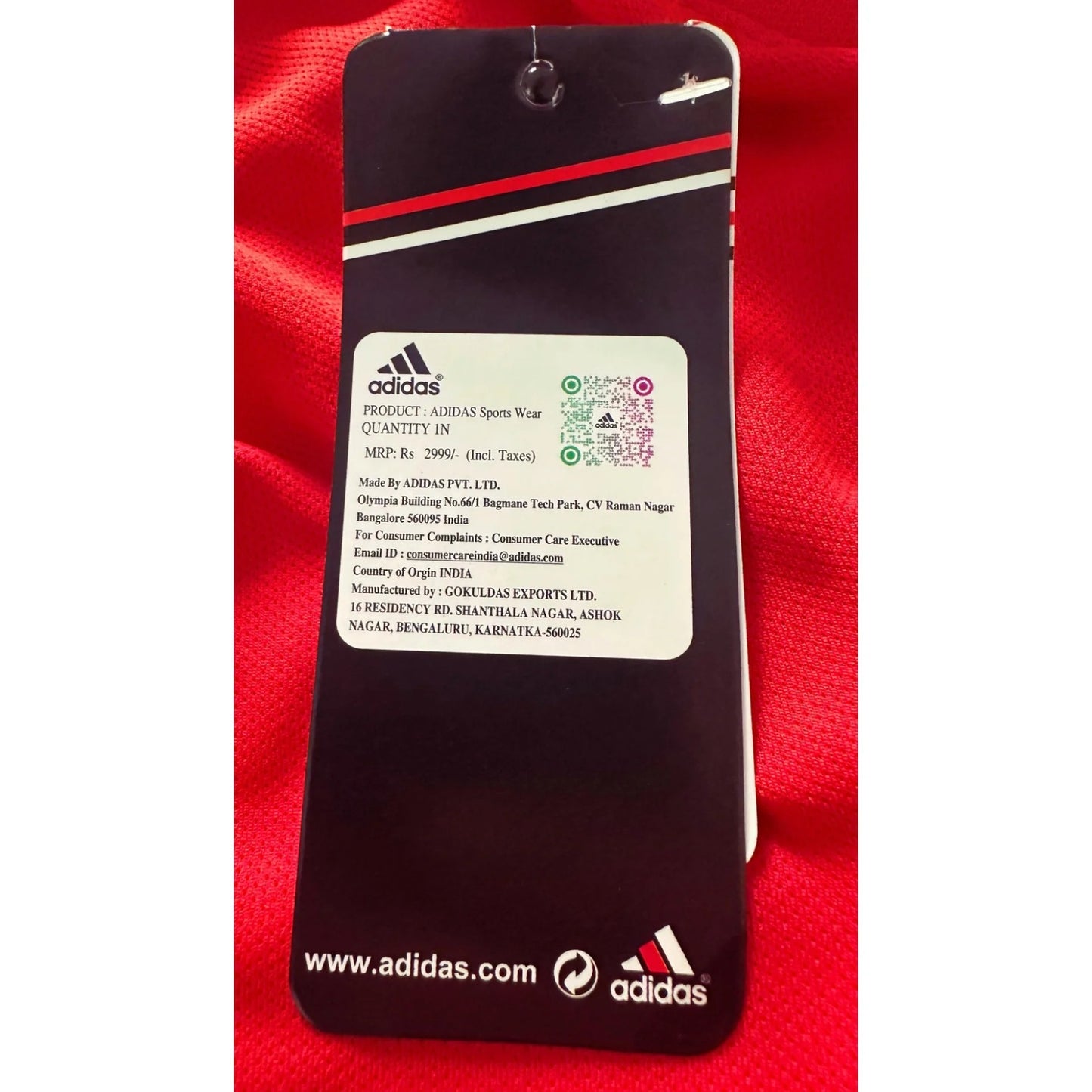 ADIDAS Red Elite Performance Tee with Bold Dual-Stripe Shoulders | FeatherLite Breathable Fabric | Premium Activewear Essential