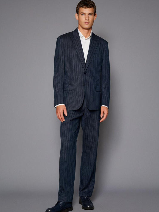 POORNAMRITA SINGH(DESIGNER)STRIPED SINGLE-BREASTED SUIT  SET SIZE M