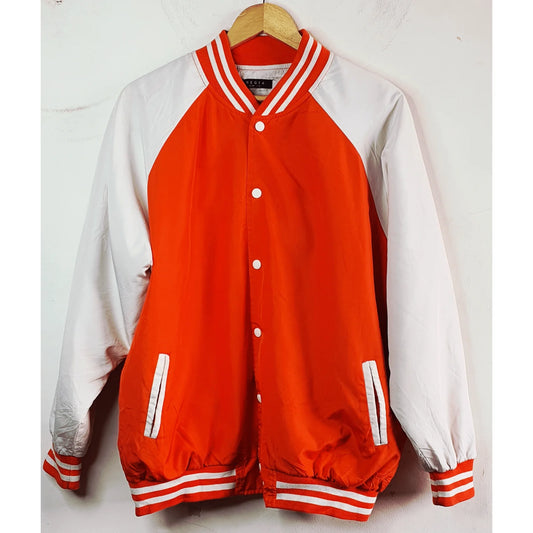 REGIA ORANGE AND WHITE VARSITY SIZE 2XL JACKET