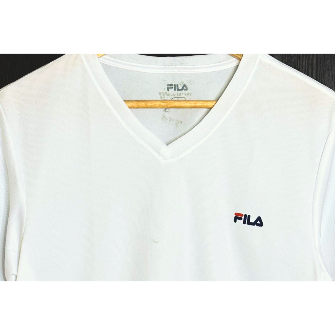 FILA WHITE L SIZE DRI-FIT SPORTS TEE