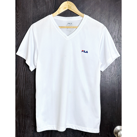 FILA WHITE L SIZE DRI-FIT SPORTS TEE