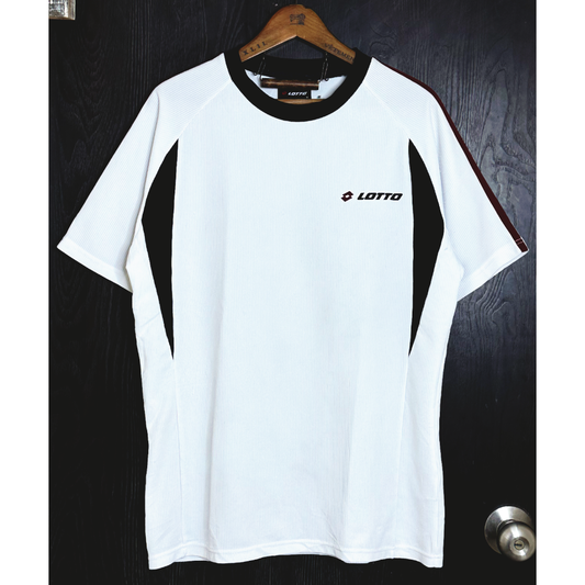 LOTTO WHITE M SIZE DRI-FIT SPORTS TEE