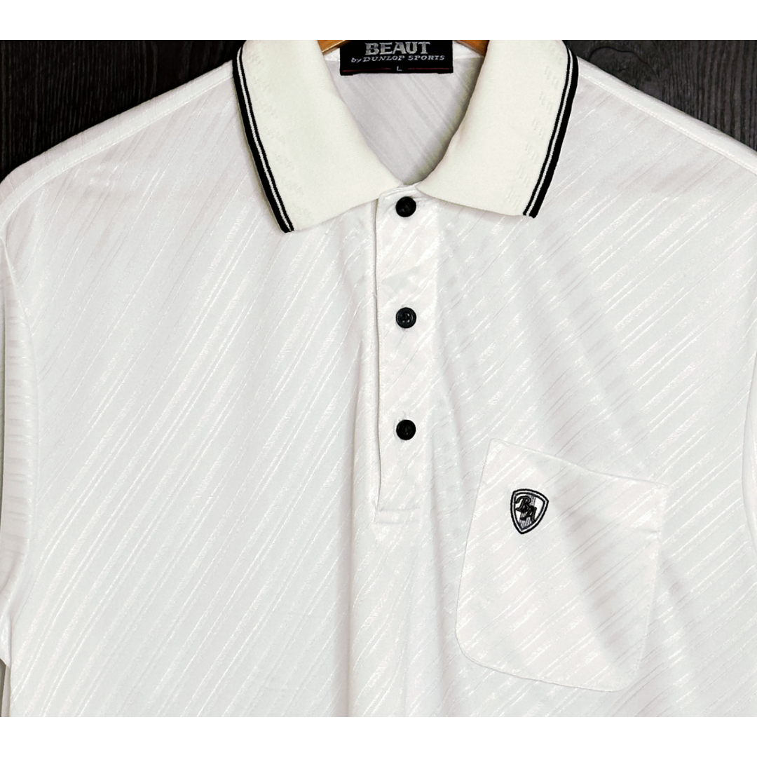 BEAUT WHITE SIZE L POLO TEE