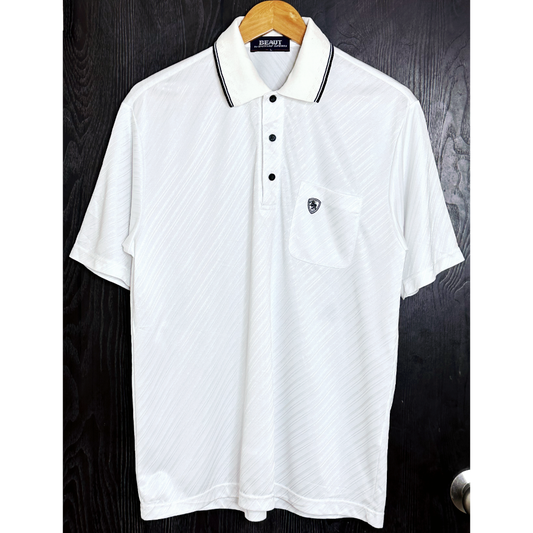 BEAUT WHITE SIZE L POLO TEE