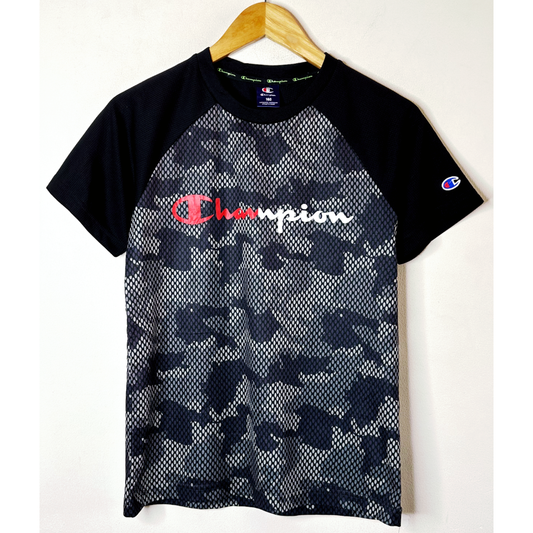 CHAMPIOM BLACK-SILVER XS SIZE DRY-FIT SPORTS TEE