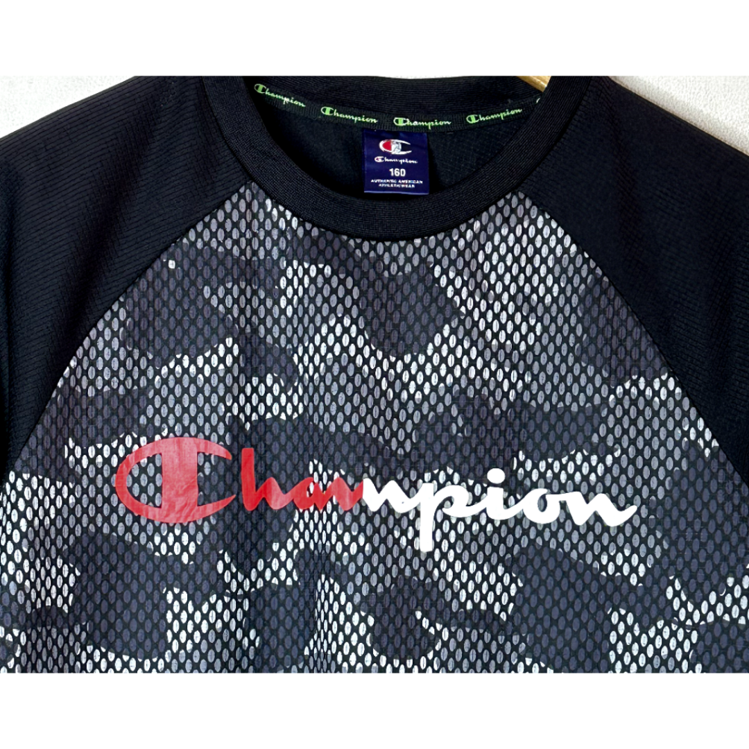 CHAMPIOM BLACK-SILVER XS SIZE DRY-FIT SPORTS TEE