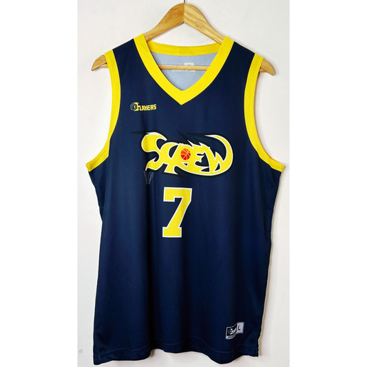 BLUE SIZE L BASKETBALL JERSEY