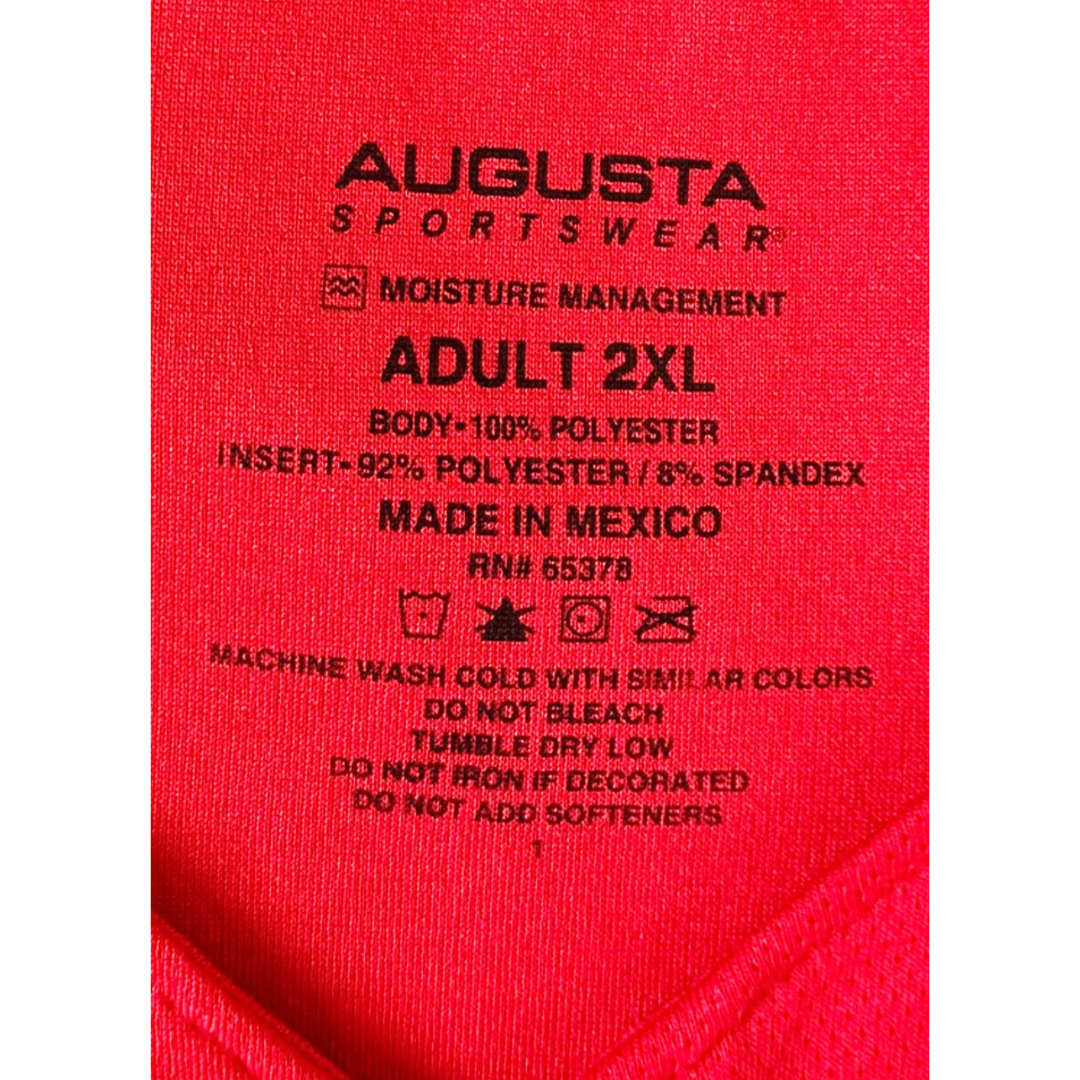 AUGUSTA RED SIZE 2XL BASEBALL JERSEY