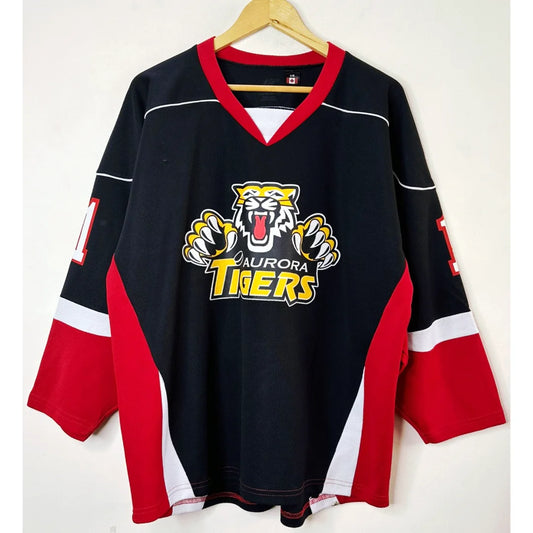 AURORA TIGERS BLACK 2XL SIZE ICE HOCKEY JERSEY