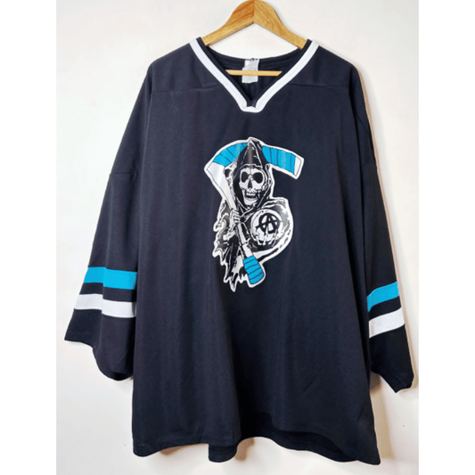 AK BLACK SIZE 4XL ICE HOCKEY JERSEY