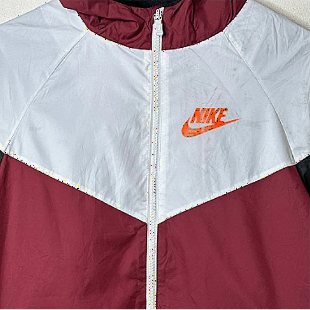 NIKE RED/WHITE SIZE M WINDBREAKER JACKET