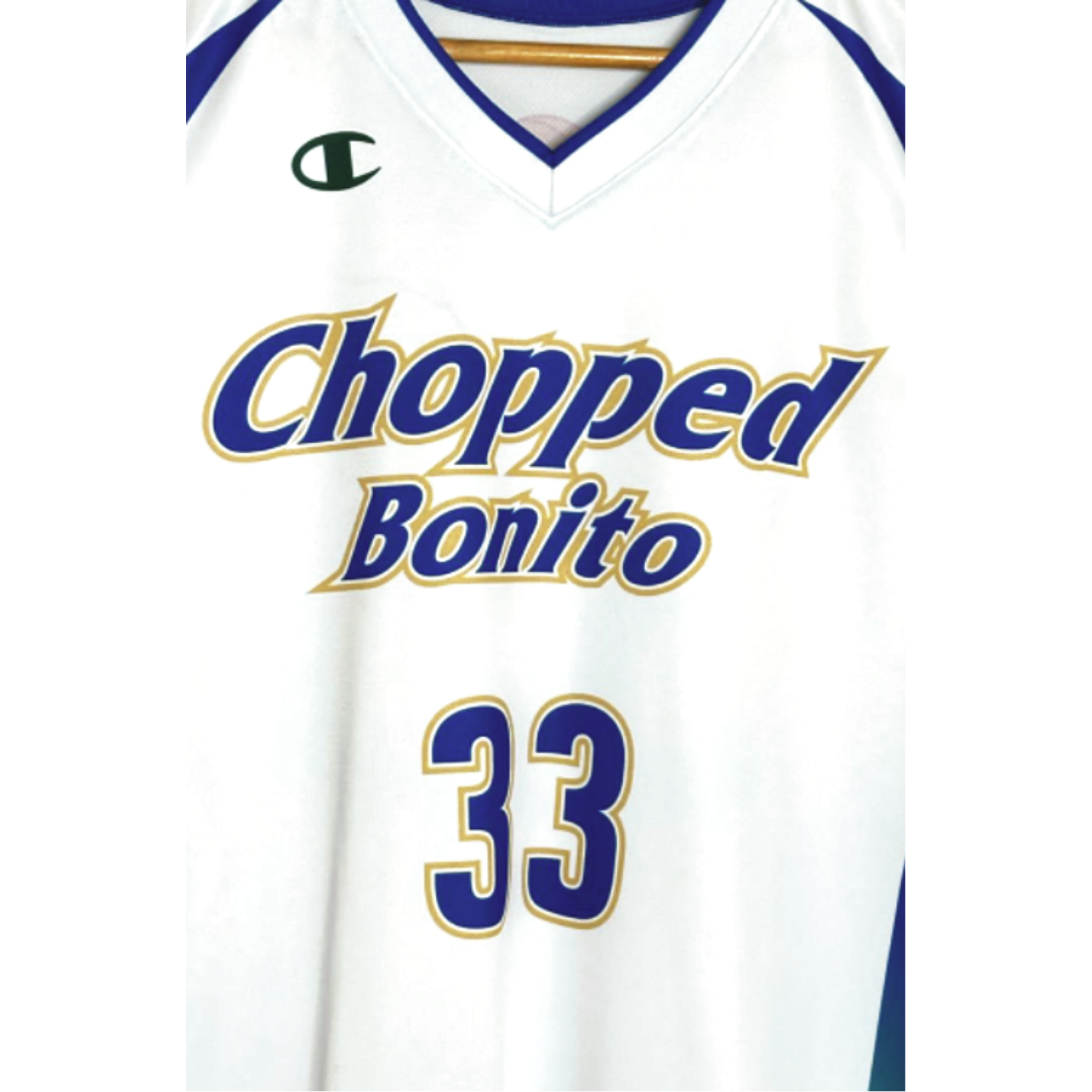 CHOPPED BONITO WHITE SIZE XL BASKETBALL JERSEY