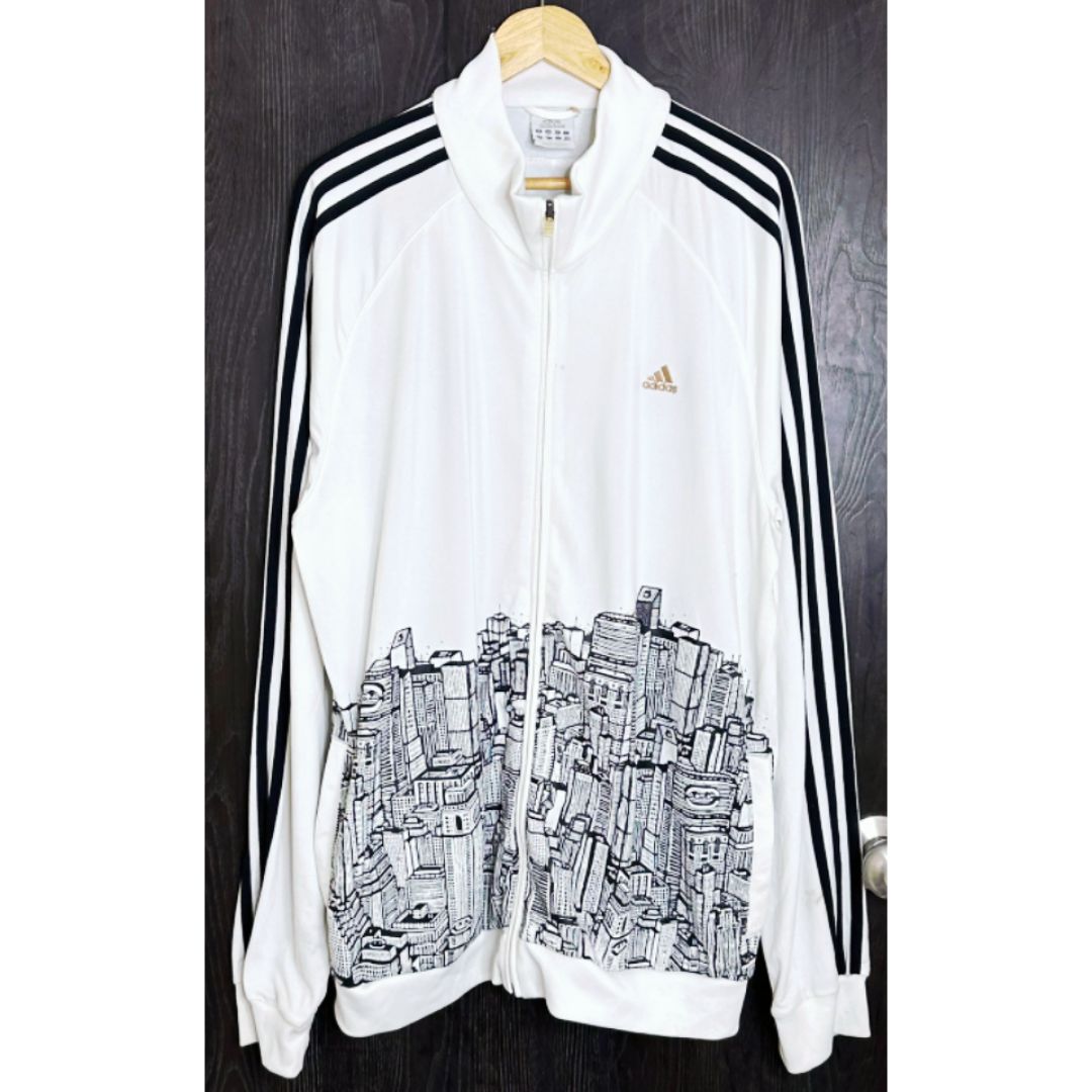 ADIDAS WHITE SIZE 2XL SPORTSWEAR JACKET