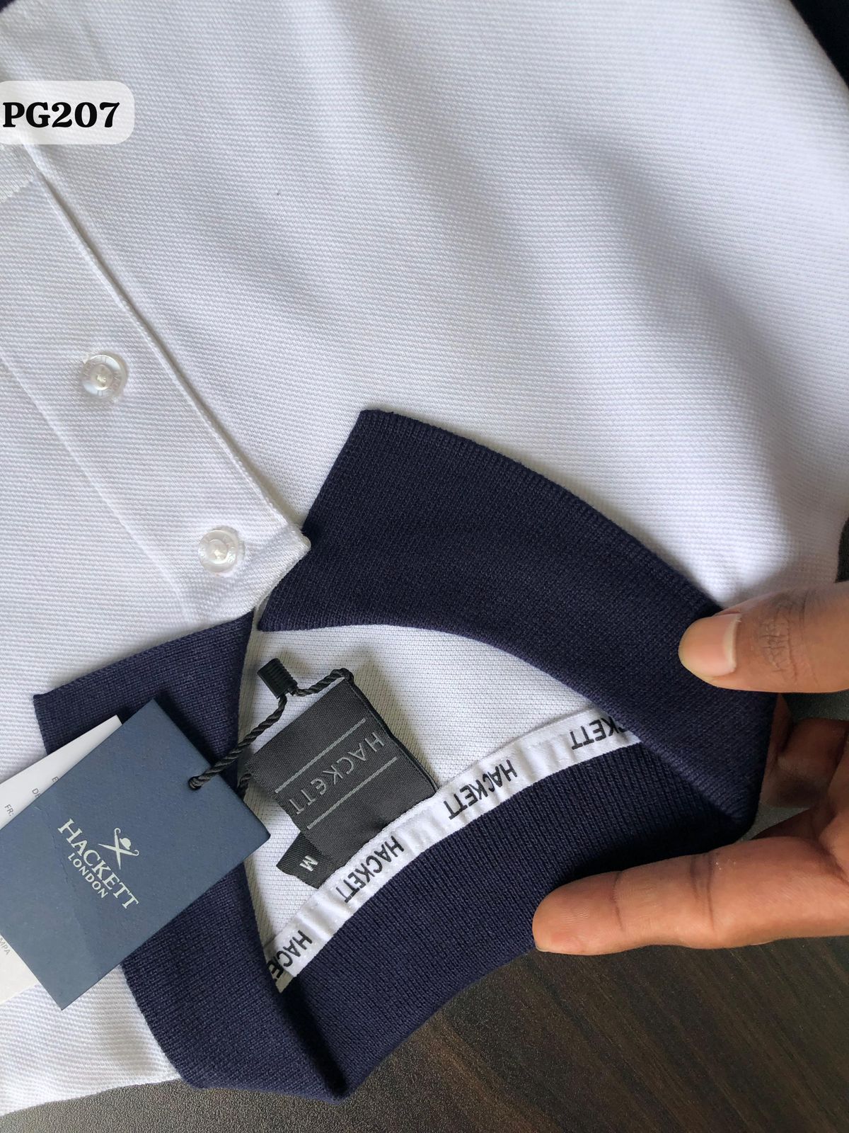 Luxury Hackett Polo Shirt – Timeless White with Black Detailing